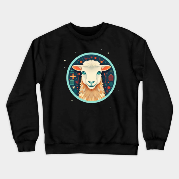 Sheep in Ornament, Love Farm Animals Crewneck Sweatshirt by logiamerch