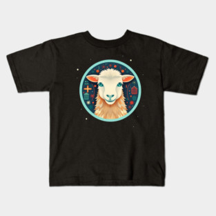Sheep in Ornament, Love Farm Animals Kids T-Shirt