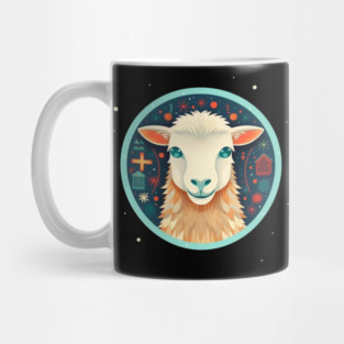 Sheep in Ornament, Love Farm Animals Mug