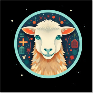 Sheep in Ornament, Love Farm Animals Posters and Art