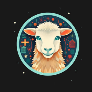 Sheep in Ornament, Love Farm Animals T-Shirt