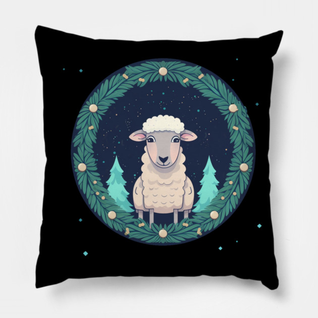 Sheep in Ornament, Love Farm Animals Pillow by logiamerch