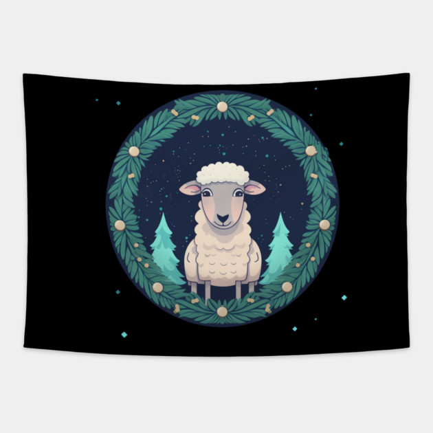 Sheep in Ornament, Love Farm Animals Tapestry by logiamerch