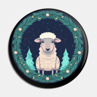 Sheep in Ornament, Love Farm Animals Pin