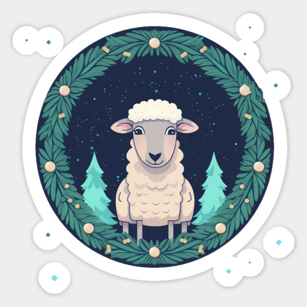Sheep in Ornament, Love Farm Animals Sticker by logiamerch