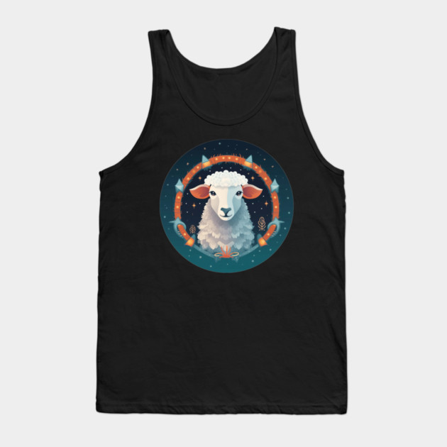 Sheep in Ornament, Love Farm Animals Tank Top by logiamerch