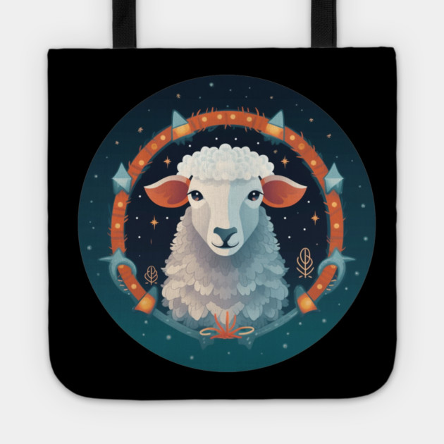 Sheep in Ornament, Love Farm Animals Tote by logiamerch