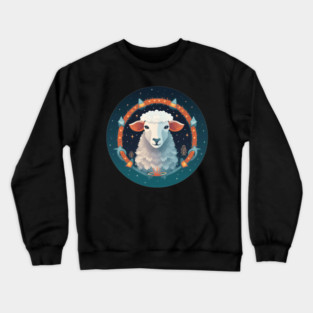 Sheep in Ornament, Love Farm Animals Crewneck Sweatshirt