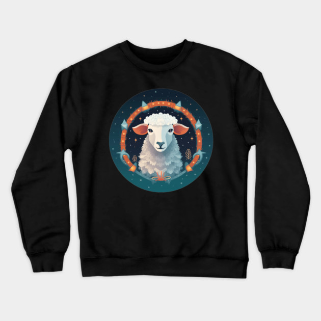 Sheep in Ornament, Love Farm Animals Crewneck Sweatshirt by logiamerch
