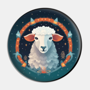Sheep in Ornament, Love Farm Animals Pin