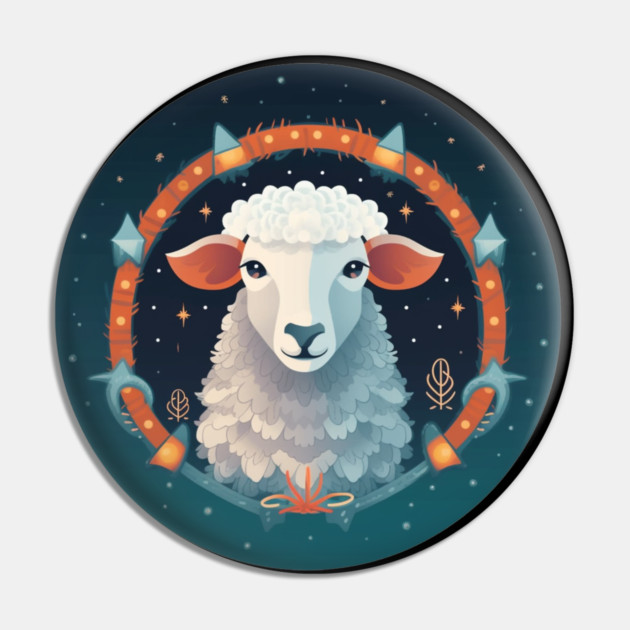 Sheep in Ornament, Love Farm Animals Pin by logiamerch