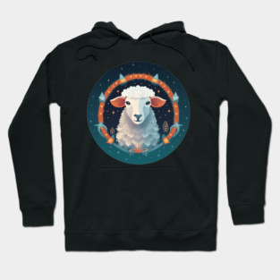 Sheep in Ornament, Love Farm Animals Hoodie