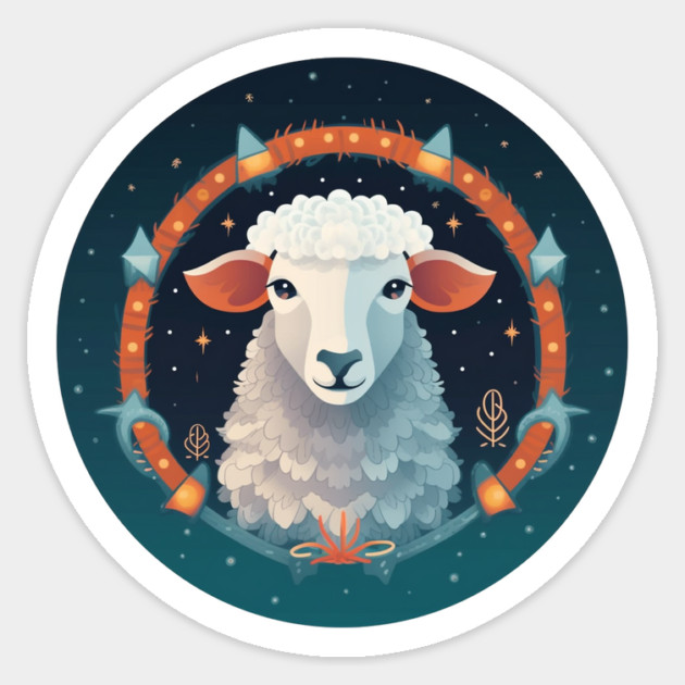 Sheep in Ornament, Love Farm Animals Sticker by logiamerch