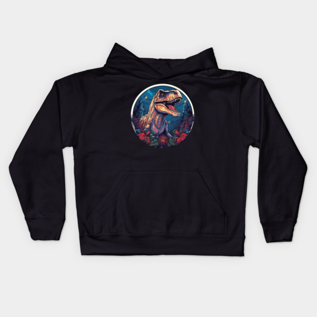 T rex in Ornament, Love Dinosaurs Kids Hoodie by logiamerch
