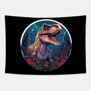 T rex in Ornament, Love Dinosaurs Tapestry