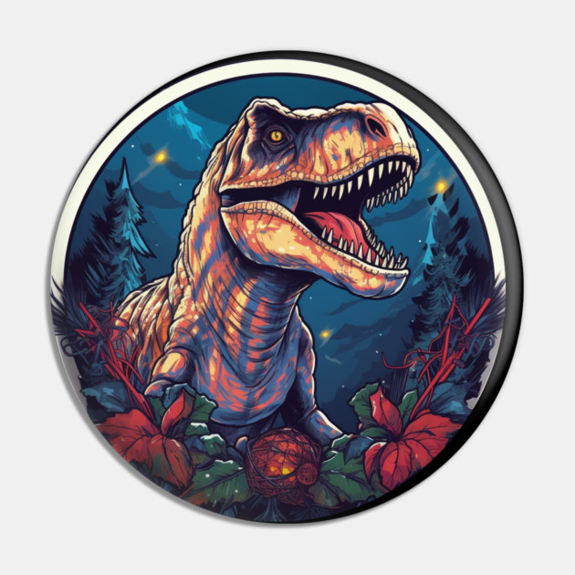 T rex in Ornament, Love Dinosaurs Pin by logiamerch