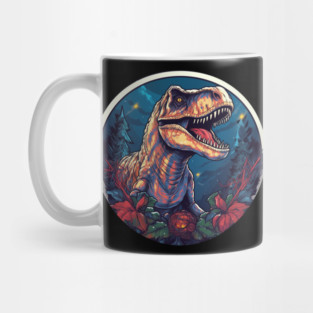 T rex in Ornament, Love Dinosaurs Mug