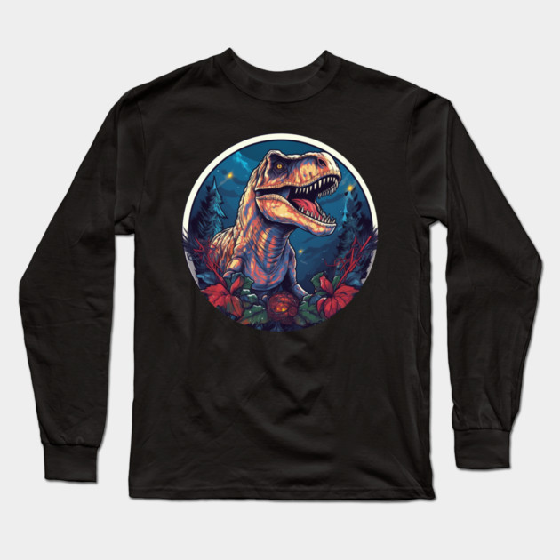 T rex in Ornament, Love Dinosaurs Long Sleeve T-Shirt by logiamerch