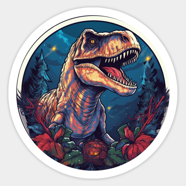 T rex in Ornament, Love Dinosaurs Sticker by logiamerch