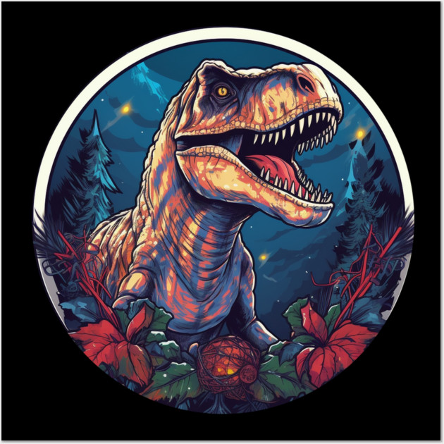 T rex in Ornament, Love Dinosaurs Wall Art by logiamerch