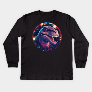 T rex in Ornament, Love Dinosaurs Kids Long Sleeve T-Shirt