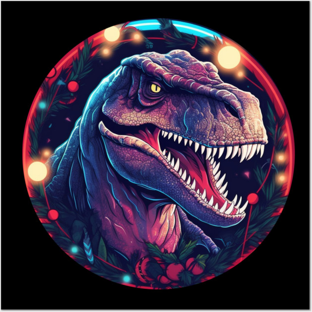 T rex in Ornament, Love Dinosaurs Wall Art by logiamerch