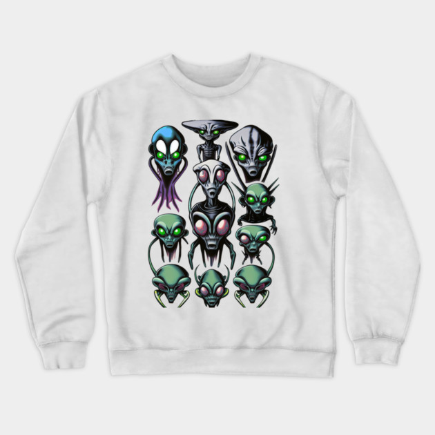 Aliens Exist Crewneck Sweatshirt by Pixel Threads 