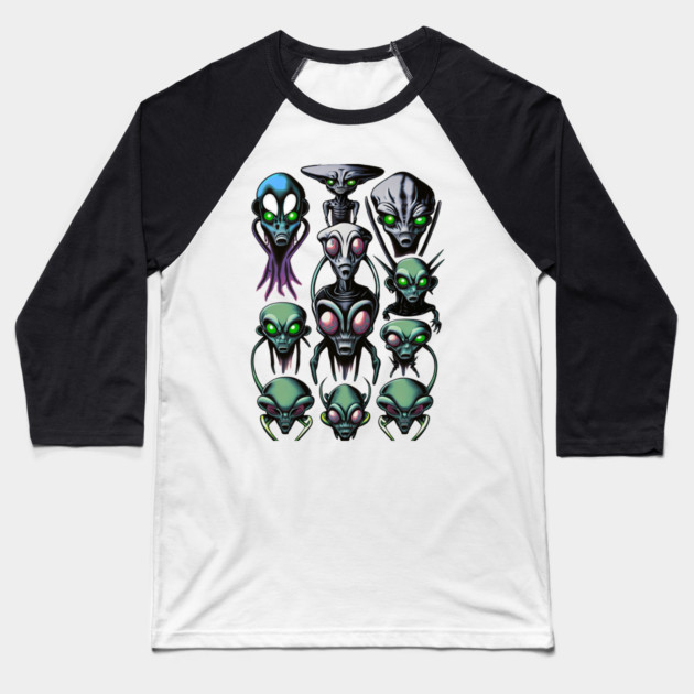 Aliens Exist Baseball T-Shirt by Pixel Threads 