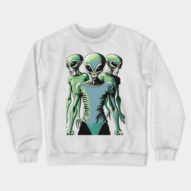 Alien Abductees Crewneck Sweatshirt by Pixel Threads 