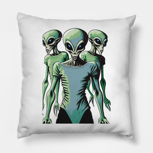 Alien Abductees Pillow by Pixel Threads 