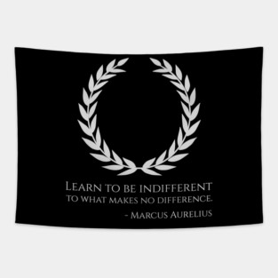 Classical Rome Stoic Philosophy Caesar Marcus Aurelius Quote - Learn to be indifferent to what makes no difference. Tapestry