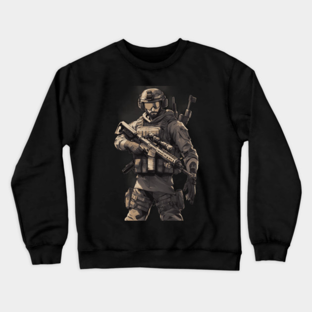 Tactical Soldier Crewneck Sweatshirt by animegirlnft