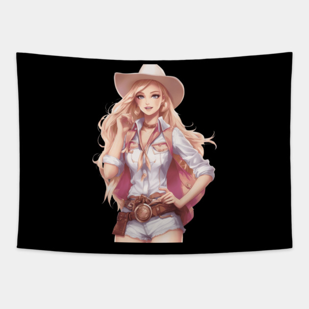 Rodeo Girl Tapestry by animegirlnft