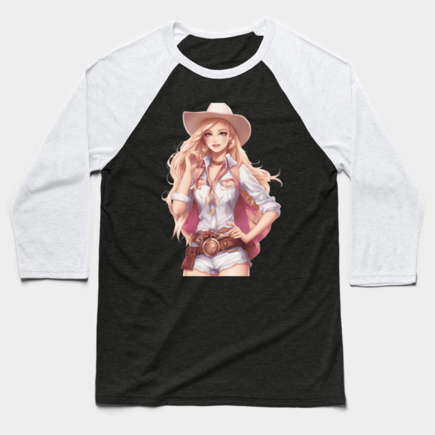 Rodeo Girl Baseball T-Shirt by animegirlnft
