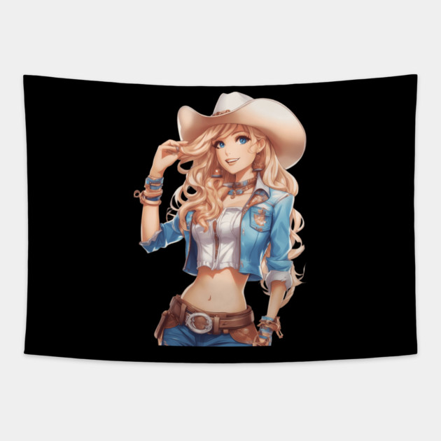 Wild West Woman Tapestry by animegirlnft