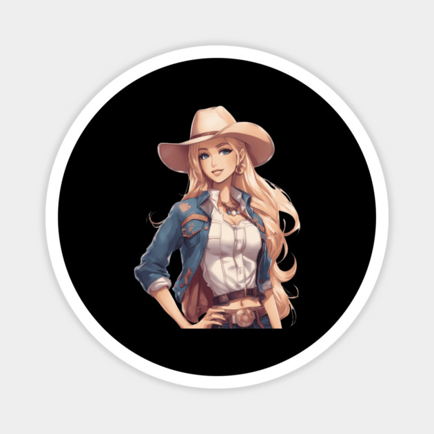 Western Cowgirl Magnet by animegirlnft