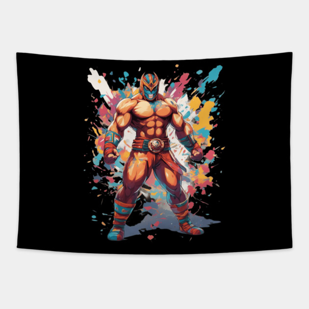 Mexican Lucha Libre Tapestry by animegirlnft
