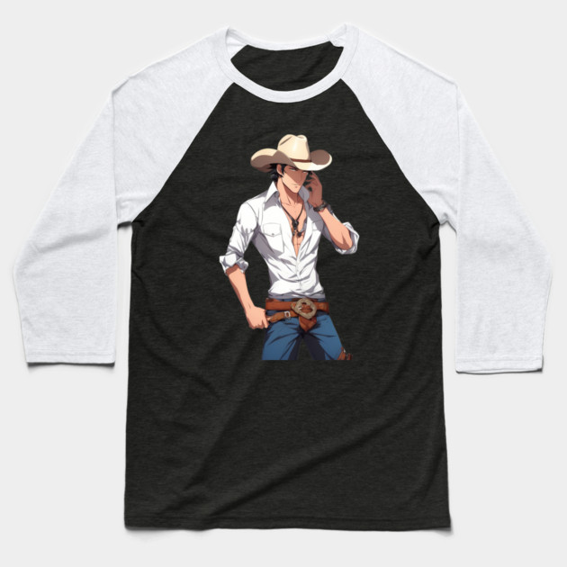 Wild West Cowboy Baseball T-Shirt by animegirlnft