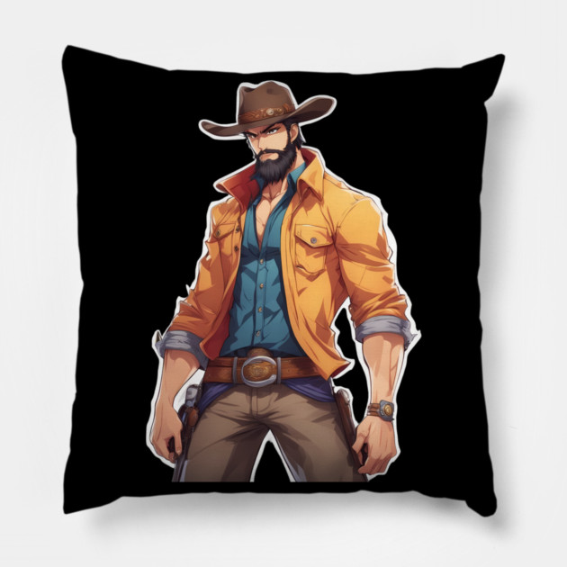 Rodeo Bull Rider Pillow by animegirlnft