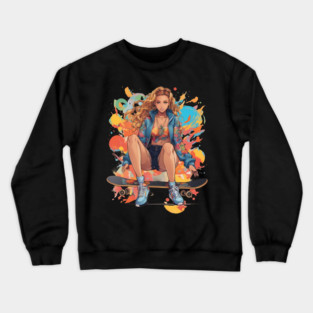 Skater Girl Crewneck Sweatshirt
