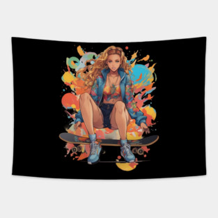 Skater Girl Tapestry