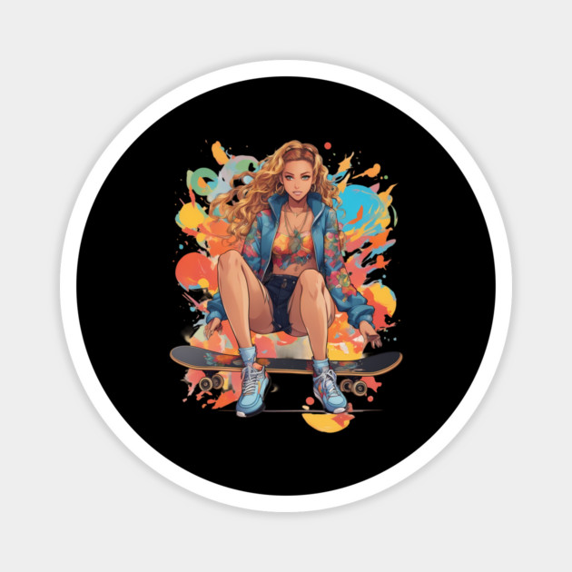 Skater Girl Magnet by animegirlnft