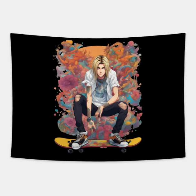 Skater Boy Tapestry by animegirlnft