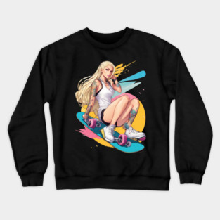 Skateboard Girl Crewneck Sweatshirt