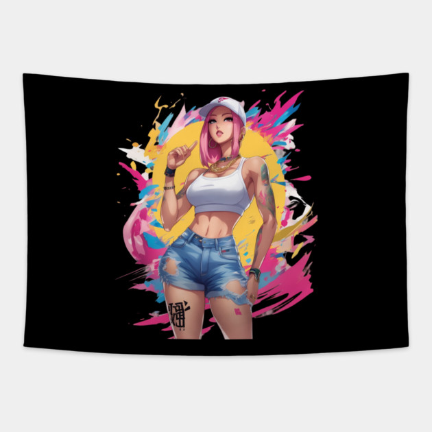Kpop Girl Tapestry by animegirlnft