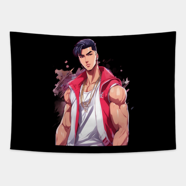 Cute Asian Dude Tapestry by animegirlnft