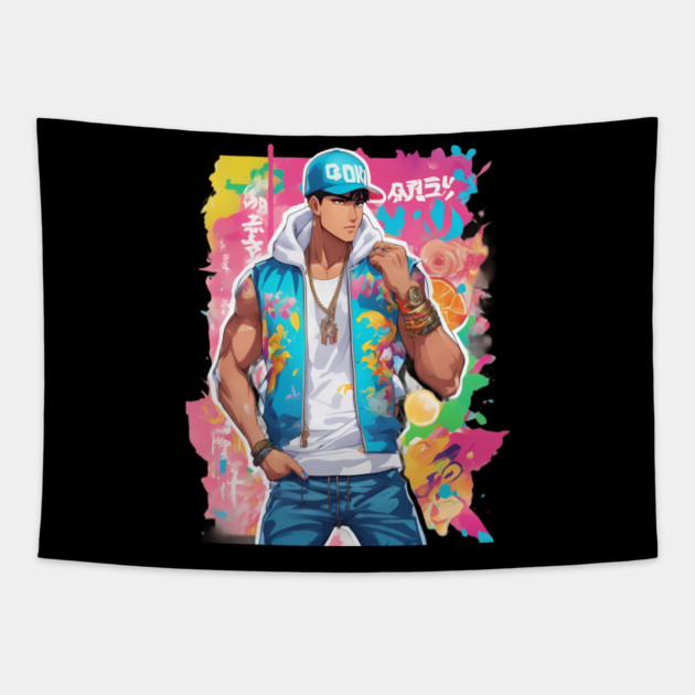 Handsome Anime Boy Tapestry by animegirlnft