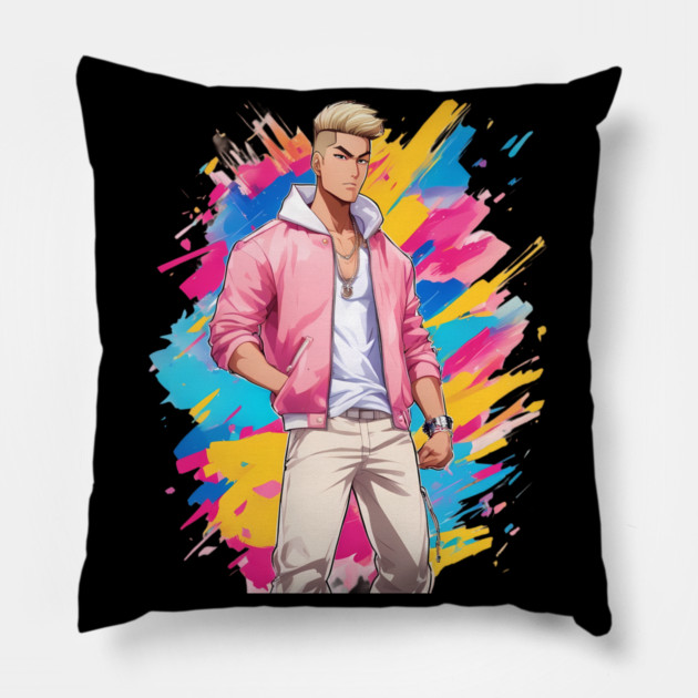 Cute Asian Boy Pillow by animegirlnft