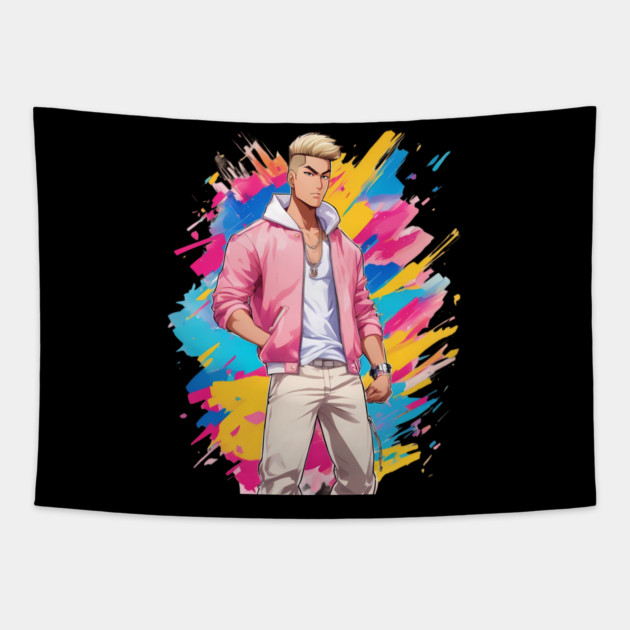 Cute Asian Boy Tapestry by animegirlnft
