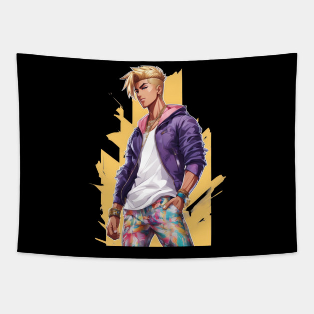 Cute Anime Boy Tapestry by animegirlnft